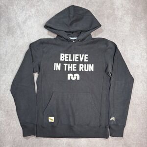 Tracksmith Hoodie Sweatshirt Believe in The Run Mens Small Black